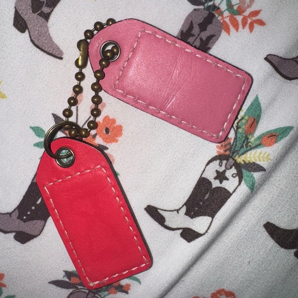 Coach Red and Pink Keychain/Tag Set - Picture 6 of 6